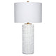 Mena 28’’ Table Lamp Drum Shade Grid Pattern White Base by Casagear Home BM324129
