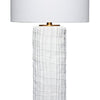 Mena 28’’ Table Lamp Drum Shade Grid Pattern White Base by Casagear Home BM324129