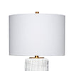 Mena 28’’ Table Lamp Drum Shade Grid Pattern White Base by Casagear Home BM324129