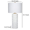 Mena 28’’ Table Lamp Drum Shade Grid Pattern White Base by Casagear Home BM324129