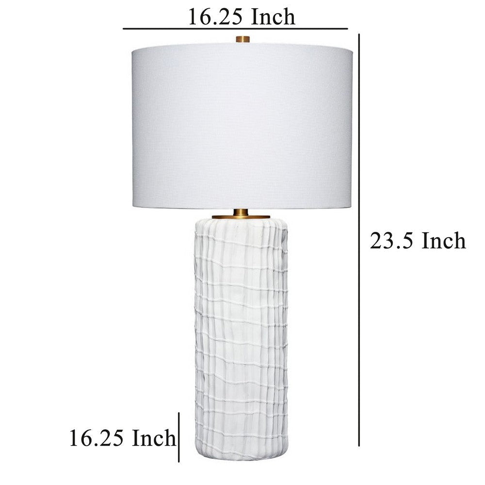 Mena 28’’ Table Lamp Drum Shade Grid Pattern White Base by Casagear Home BM324129