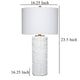Mena 28’’ Table Lamp Drum Shade Grid Pattern White Base by Casagear Home BM324129