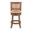 Haley Swivel Barstool Chair Brown Faux Leather Wire Brush Finish BM324179