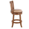 Haley Swivel Barstool Chair Brown Faux Leather Wire Brush Finish BM324179