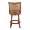 Haley Swivel Barstool Chair Brown Faux Leather Wire Brush Finish BM324179