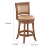 Haley Swivel Barstool Chair Brown Faux Leather Wire Brush Finish BM324179