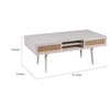Camy Coffee Table Brown Cane Woven Doors Open Shelf White 48’’ BM324180