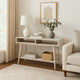 Camy Sofa Console Table, 2 Open Cubbies, 1 Lower Shelf, White 48"