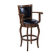 Hugo Swivel Barstool Chair Black Faux Leather 34’’ Extra Tall Seat BM324183
