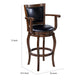 Hugo Swivel Barstool Chair Black Faux Leather 34’’ Extra Tall Seat BM324183