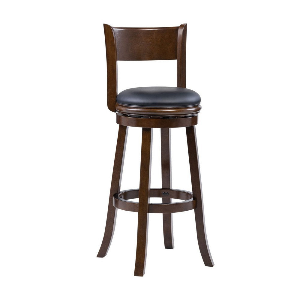 Milo Swivel Barstool Chair Black Faux Leather 34’’ Extra Tall Seat BM324184