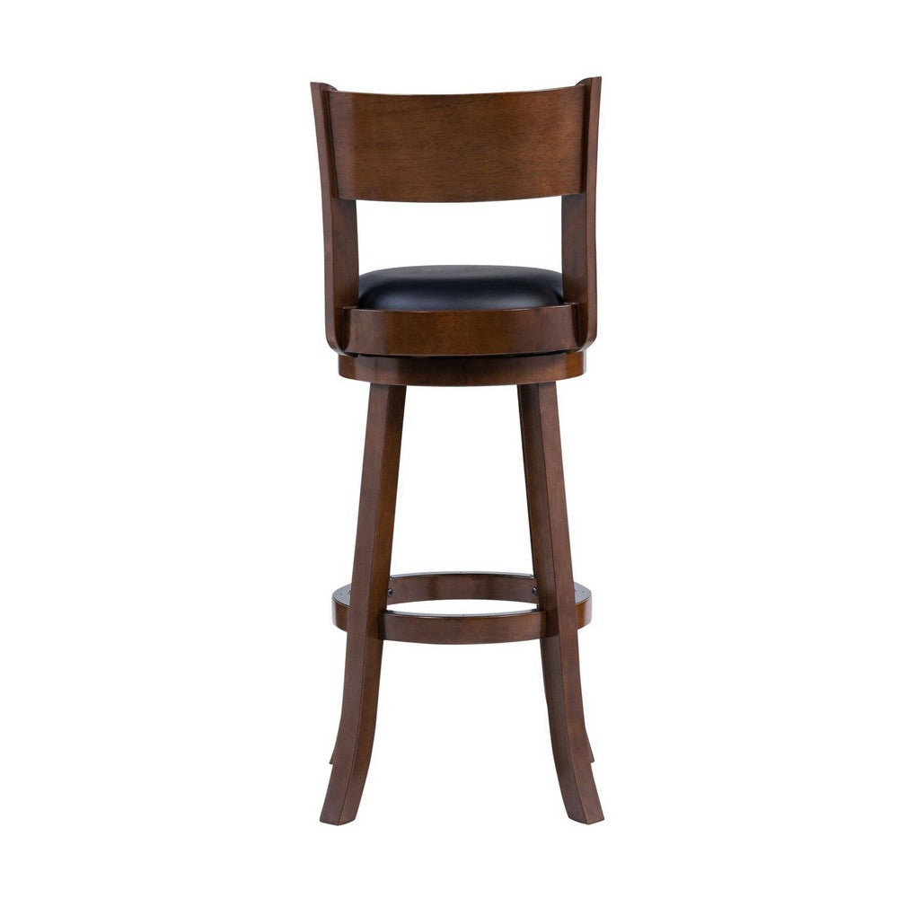 Milo Swivel Barstool Chair Black Faux Leather 34’’ Extra Tall Seat BM324184