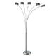 5 Arm Arched Accent Floor Lamp 84’’ Chrome Metal Sleek Stem By Casagear Home BM324185