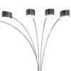 5 Arm Arched Accent Floor Lamp, 84" Chrome Metal Sleek Stem By Casagear Home