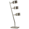 30" Table Lamp, Stackable 3 Task Light Metal Shades Nickel Silver