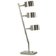 30" Table Lamp, Stackable 3 Task Light Metal Shades Nickel Silver