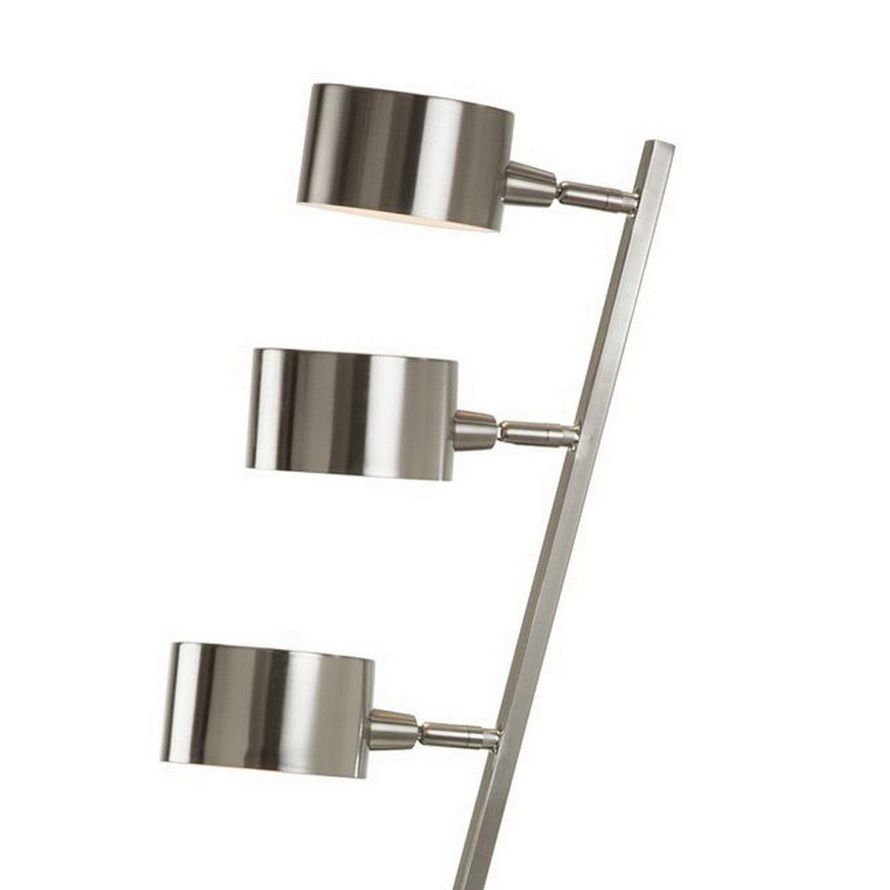 30’’ Table Lamp Stackable 3 Task Light Metal Shades Nickel Silver BM324186