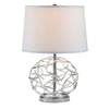 24’’ Table Lamp Silver Geometric Globe Base Empire Shade By Casagear Home BM324187