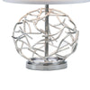 24’’ Table Lamp Silver Geometric Globe Base Empire Shade By Casagear Home BM324187