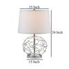 24’’ Table Lamp Silver Geometric Globe Base Empire Shade By Casagear Home BM324187