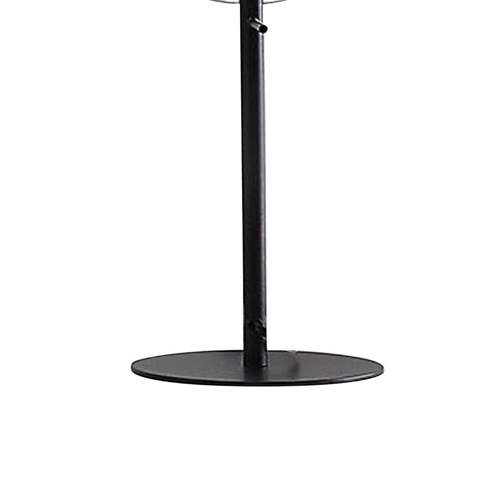 24’’ Table Lamp Round Orb Glass Metal Shade Black By Casagear Home BM324188