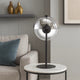 24" Table Lamp, Round Orb Glass Metal Shade, Black By Casagear Home