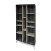 Accent Bookcase Cabinet, Cube Decor Shelves, Gray, Taupe, and Black