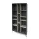 Accent Bookcase Cabinet, Cube Decor Shelves, Gray, Taupe, and Black