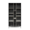 Accent Bookcase Cabinet, Cube Decor Shelves, Gray, Taupe, and Black