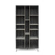 Accent Bookcase Cabinet, Cube Decor Shelves, Gray, Taupe, and Black