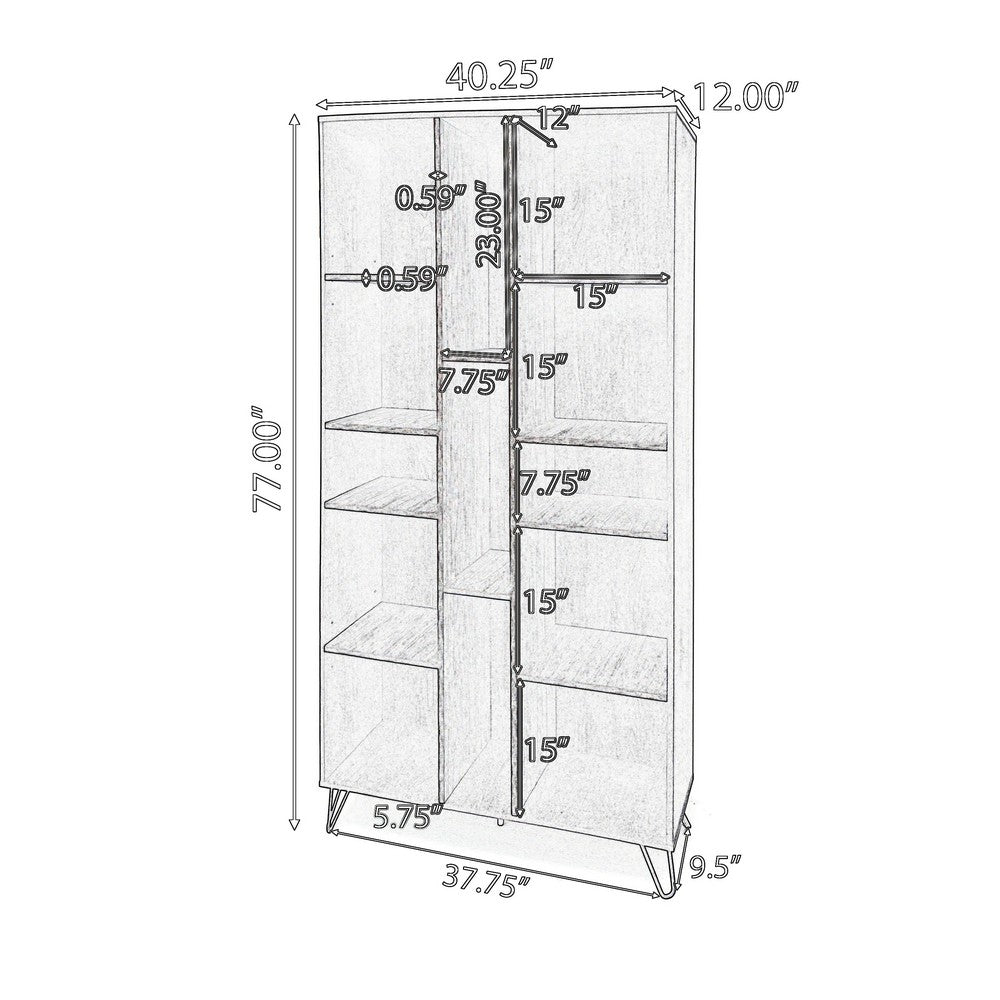 Accent Bookcase Cabinet, Cube Decor Shelves, Gray, Taupe, and Black