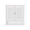 Wall Mount Bathroom Cabinet, 2 Mirror Doors, Open Shelf, White Chrome