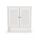 Wall Mount Bathroom Cabinet, 2 Mirror Doors, Open Shelf, White Chrome