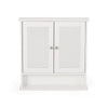 Wall Mount Bathroom Cabinet 2 Mirror Doors Open Shelf White Chrome BM324191