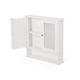 Wall Mount Bathroom Cabinet 2 Mirror Doors Open Shelf White Chrome BM324191