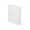 Wall Mount Bathroom Cabinet, 2 Mirror Doors, Open Shelf, White Chrome
