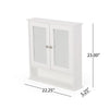 Wall Mount Bathroom Cabinet, 2 Mirror Doors, Open Shelf, White Chrome