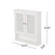 Wall Mount Bathroom Cabinet, 2 Mirror Doors, Open Shelf, White Chrome