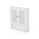 Wall Mount Bathroom Cabinet, 2 Mirror Doors, Open Shelf, White Chrome