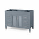 Bathroom Single Vanity Base, 6 Drawers, 2 Center Doors, 49" Gray Wood