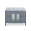Bathroom Single Vanity Base, 6 Drawers, 2 Center Doors, 49" Gray Wood