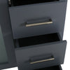 Bathroom Single Vanity Base, 6 Drawers, 2 Center Doors, 49" Gray Wood