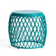Jime 20 Inch Outdoor Table Barrel Lattice Design Teal Green Metal BM324209