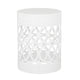 Feio Outdoor Side End Table 14 Inch Round Geometric Pattern White Iron BM324211