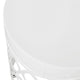 Feio Outdoor Side End Table 14 Inch Round Geometric Pattern White Iron BM324211