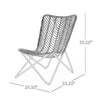 Hexy Outdoor Accent Chair Set of 2, Boho Style Faux Rattan Woven Brown