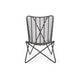 Lymi Outdoor Accent Chair Set of 2, Rattan Woven, Gray Geometric Base
