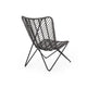 Lymi Outdoor Accent Chair Set of 2, Rattan Woven, Gray Geometric Base