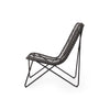 Lymi Outdoor Accent Chair Set of 2, Rattan Woven, Gray Geometric Base