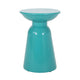 Mio Patio Side End Table Set of 2 Teal Blue Iron Flared Pedestal Base BM324226